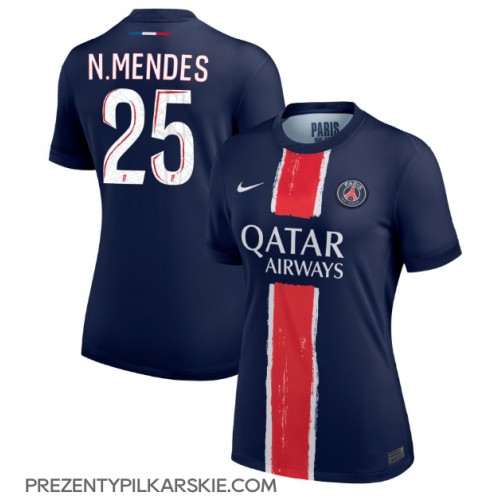 Stroje piłkarskie Paris Saint-Germain Nuno Mendes #25 Koszulka Podstawowej dla damskie 2024-25 Krótki Rękaw